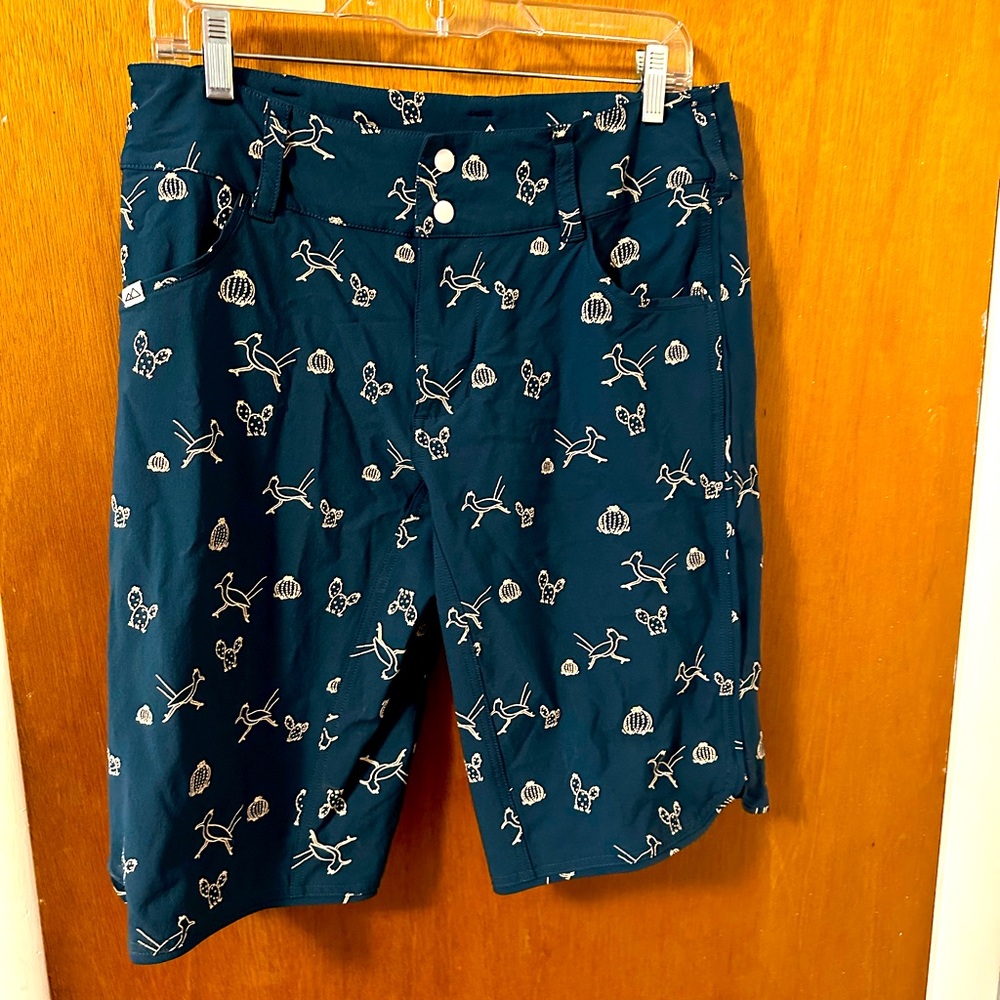 Patterned Blue Women's Bike Shorts